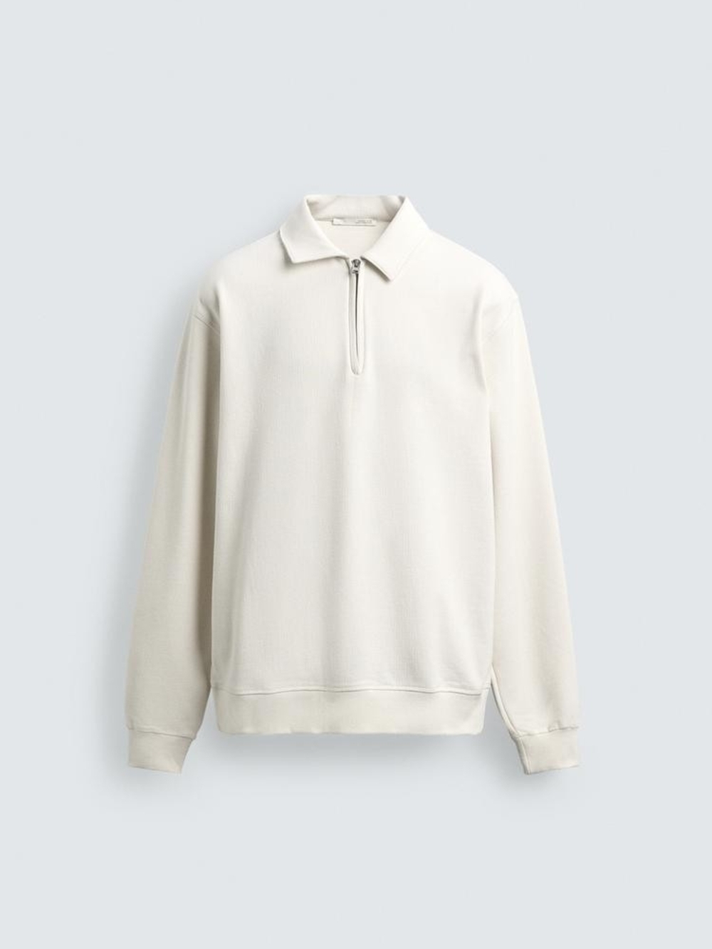 NWT Zara Men's Quarter Zip Polo Sweater in Off-White Size M